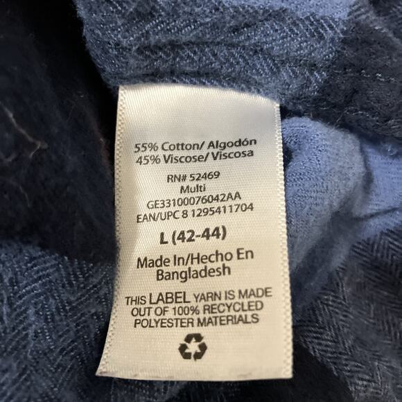 Men's Flannel Button Down Shirt Size Large Upcycled Bleached Chevrolet See Back - Picture 7 of 8